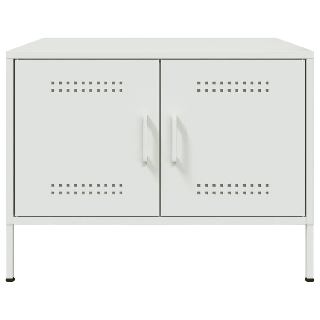 Salontafel 68x50x50,5 cm koudgewalst staal wit