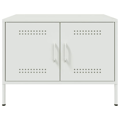 Salontafel 68x50x50,5 cm koudgewalst staal wit
