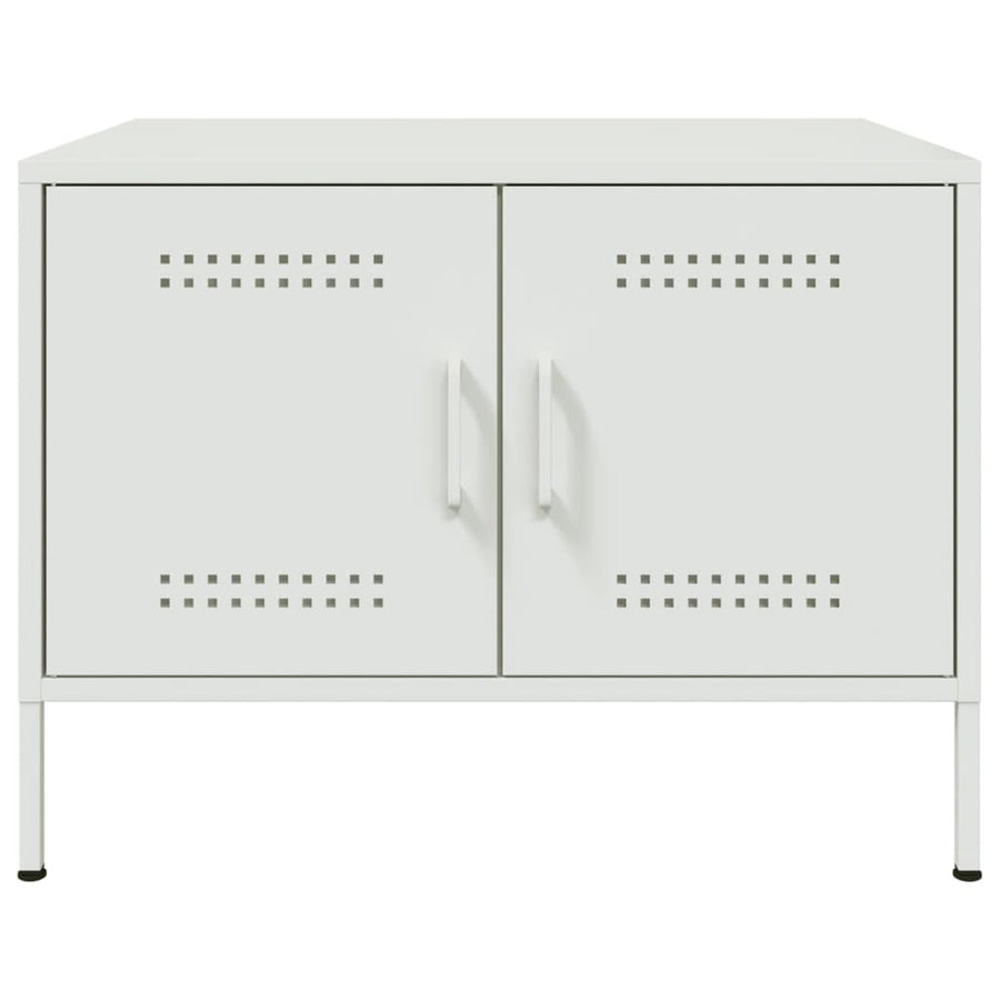 Salontafel 68x50x50,5 cm koudgewalst staal wit