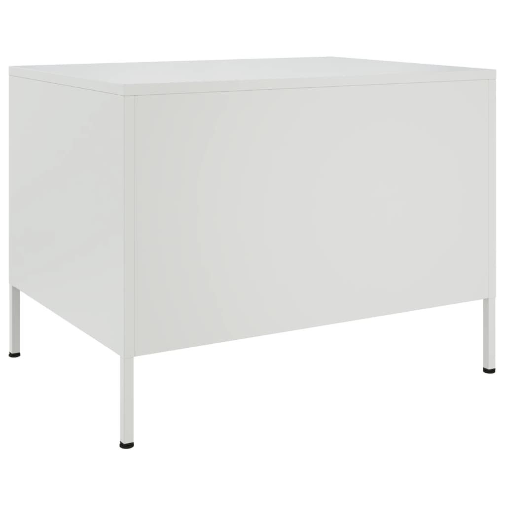 Salontafel 68x50x50,5 cm koudgewalst staal wit