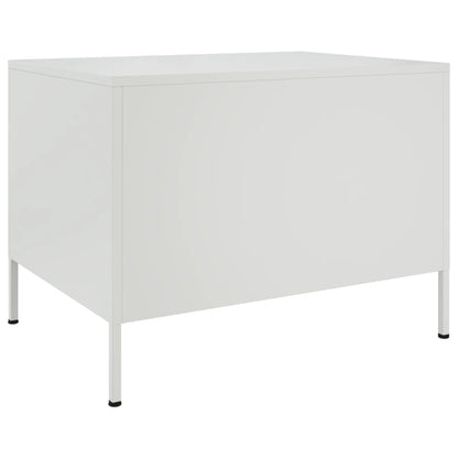 Salontafel 68x50x50,5 cm koudgewalst staal wit