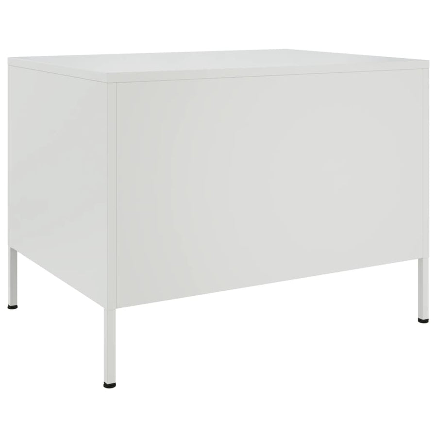 Salontafel 68x50x50,5 cm koudgewalst staal wit