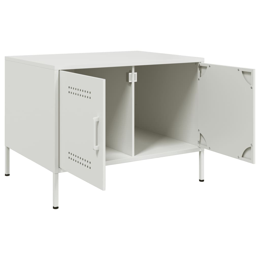 Salontafel 68x50x50,5 cm koudgewalst staal wit