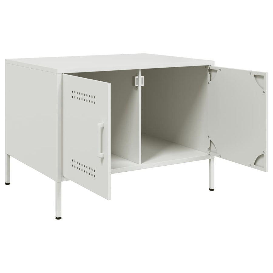 Salontafel 68x50x50,5 cm koudgewalst staal wit