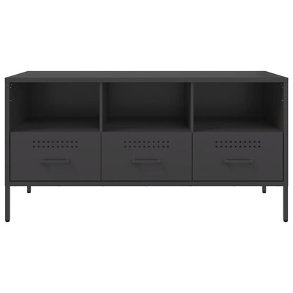 Tv-meubel 100,5x39x50,5 cm koudgewalst staal zwart
