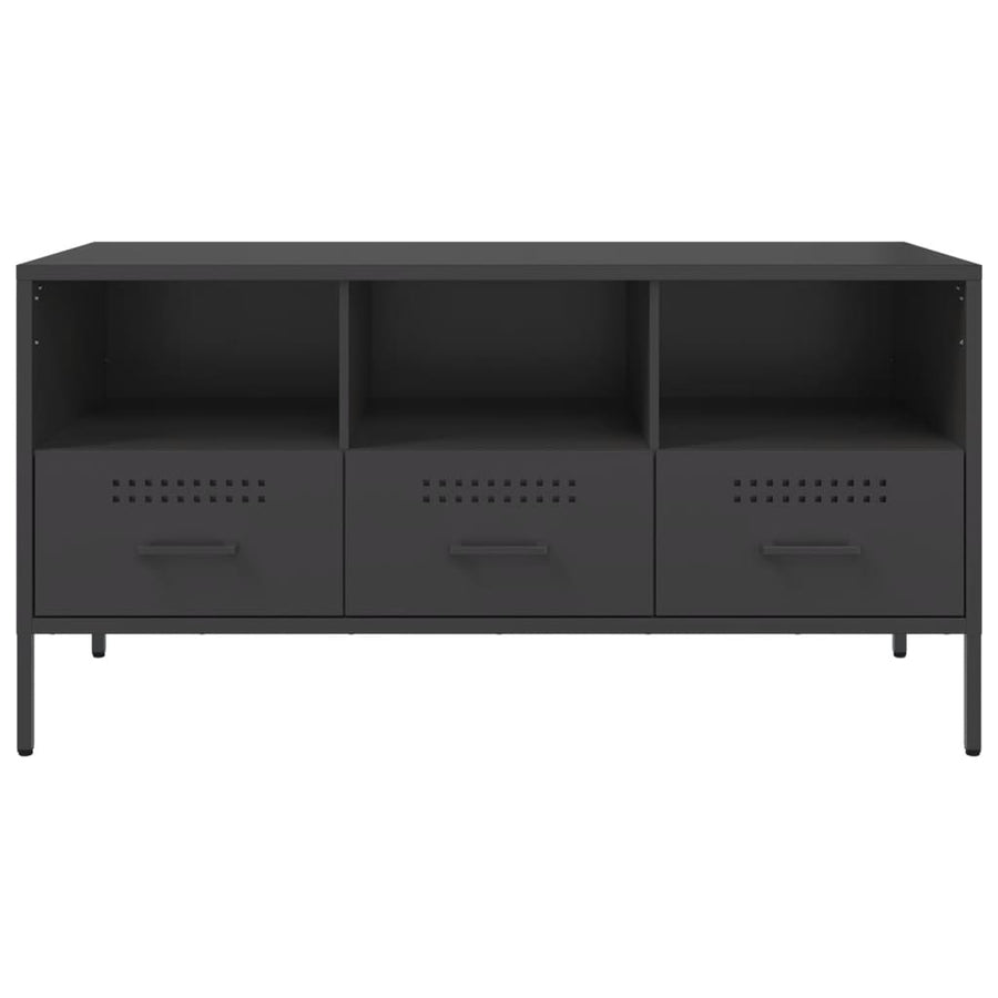 Tv-meubel 100,5x39x50,5 cm koudgewalst staal zwart
