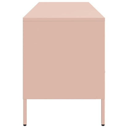 Tv-meubel 100,5x39x50,5 cm koudgewalst staal roze