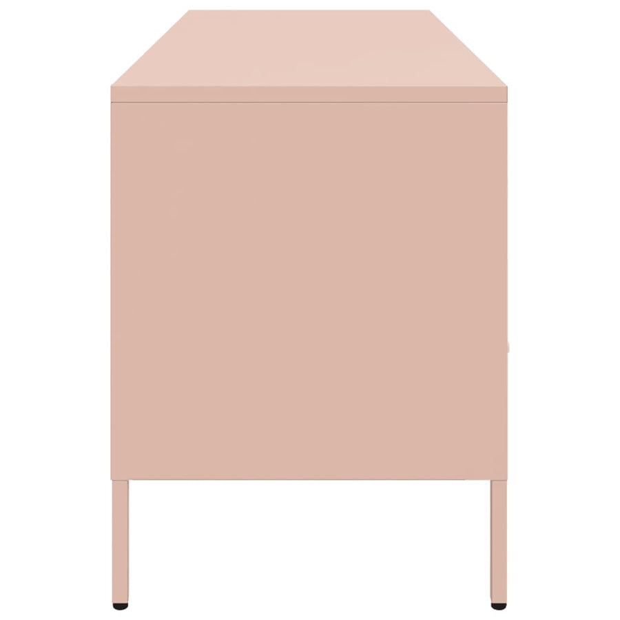 Tv-meubel 100,5x39x50,5 cm koudgewalst staal roze