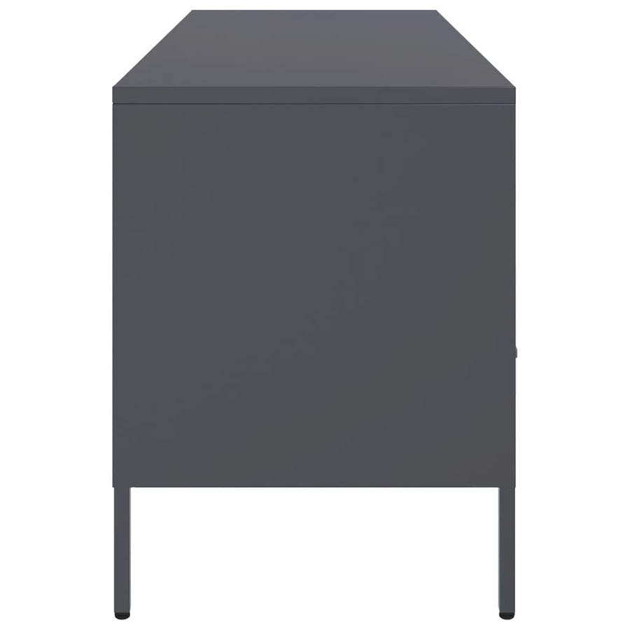 Tv-meubel 100,5x39x50,5 cm koudgewalst staal antracietkleurig