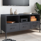 Tv-meubel 100,5x39x50,5 cm staal antraciet