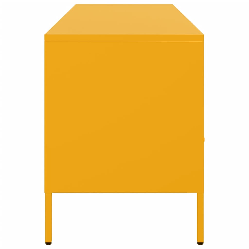 Tv-meubel 100,5x39x50,5 cm koudgewalst staal mosterdgeel