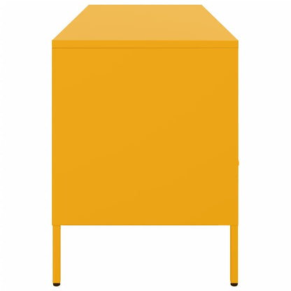 Tv-meubel 100,5x39x50,5 cm koudgewalst staal mosterdgeel