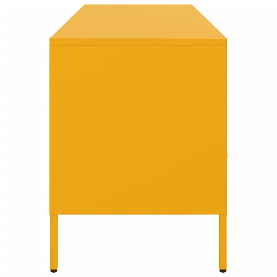 Tv-meubel 100,5x39x50,5 cm koudgewalst staal mosterdgeel