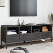 Tv-meubel 68x39x50,5 cm staal zwart (2 stuks)