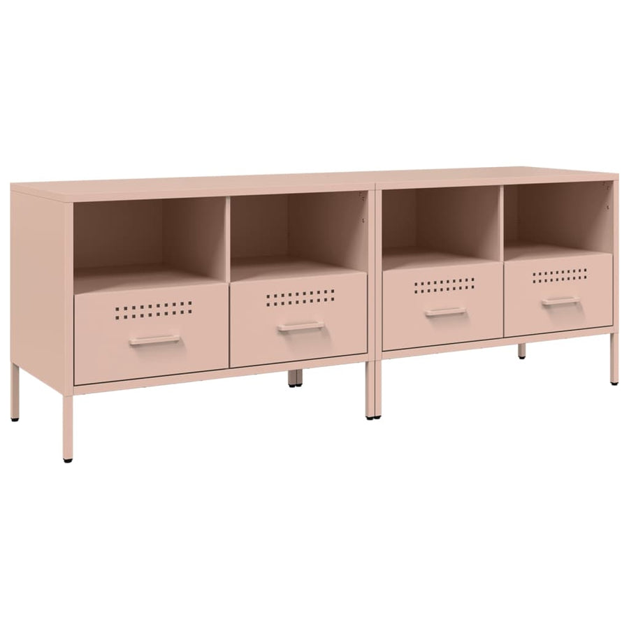 Tv-meubelen 2 st 68x39x50,5 cm koudgewalst staal roze