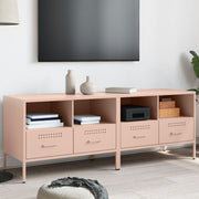 Tv-meubel 68x39x50,5 cm staal roze (2 stuks)