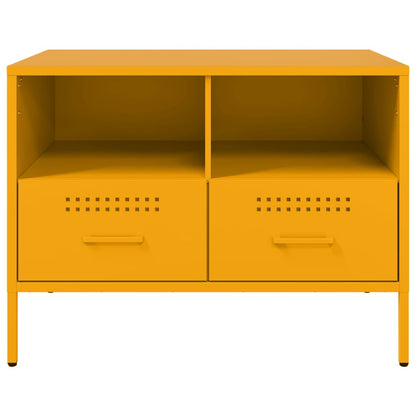Tv-meubelen 2 st 68x39x50,5 cm koudgewalst staal mosterdgeel