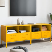 Tv-meubels 2 st 68x39x50,5 cm staal mosterdgeel