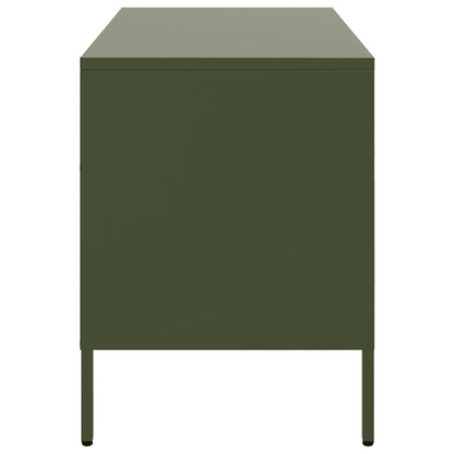 Tv-meubel 68x39x50,5 cm koudgewalst staal olijfgroen