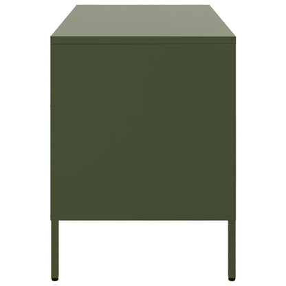 Tv-meubelen 2 st 68x39x50,5 cm koudgewalst staal olijfgroen
