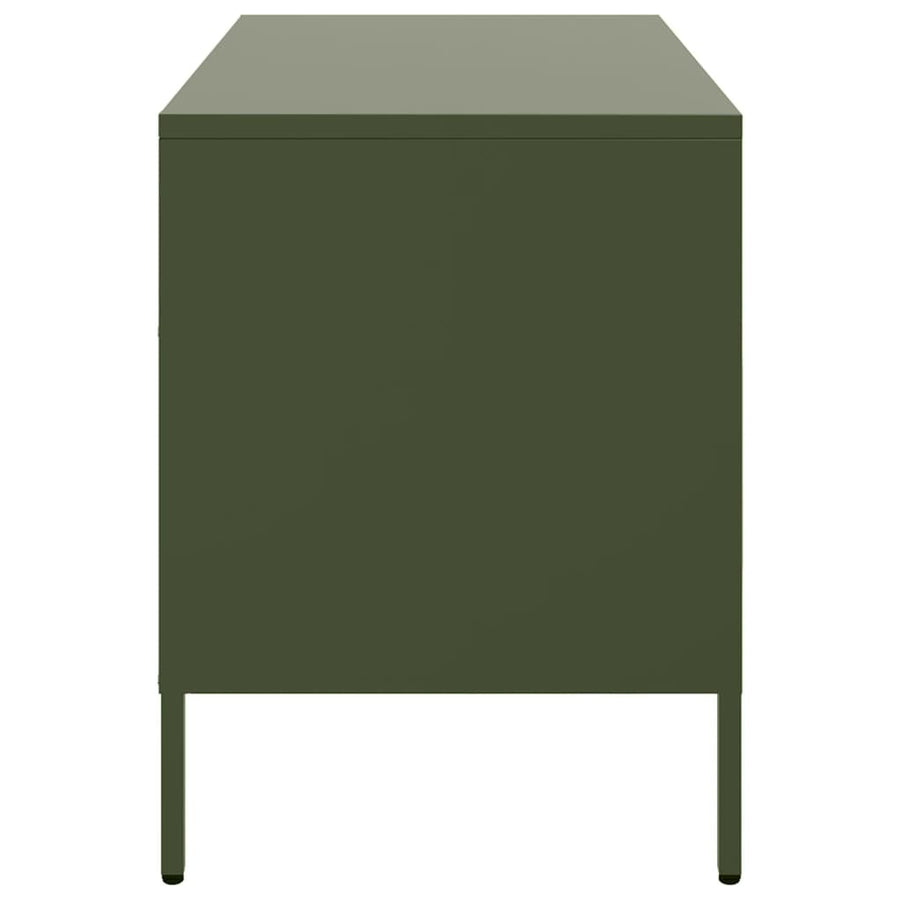 Tv-meubelen 2 st 68x39x50,5 cm koudgewalst staal olijfgroen