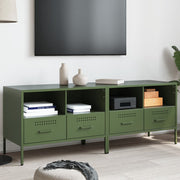 Tv-meubel 68x39x50,5 cm staal olijfgroen (2 stuks)