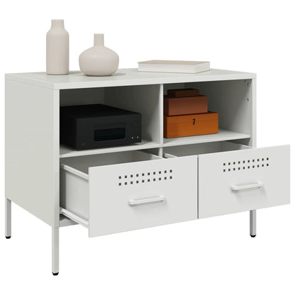 Tv-meubelen 2 st 68x39x50,5 cm koudgewalst staal wit