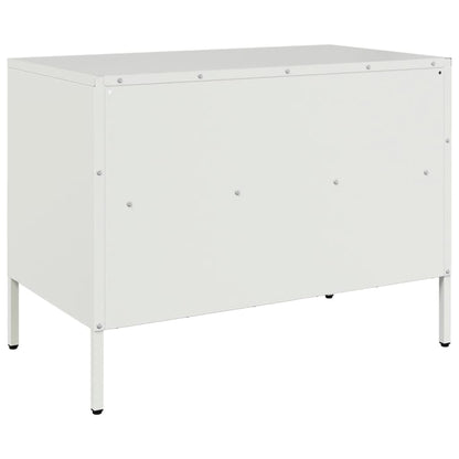 Tv-meubelen 2 st 68x39x50,5 cm koudgewalst staal wit