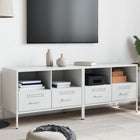 TV cabinets 2 pcs 68x39x50.5 cm steel white