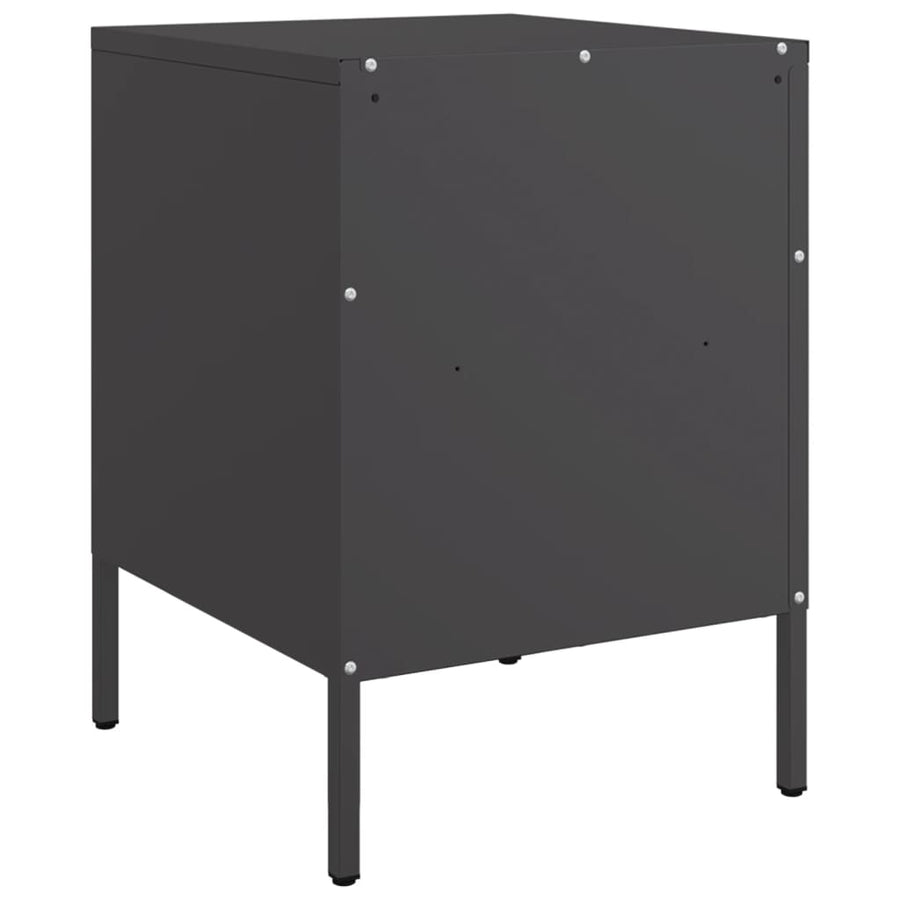 Nachtkastjes 2 st 36x39x50,5 cm koudgewalst staal zwart