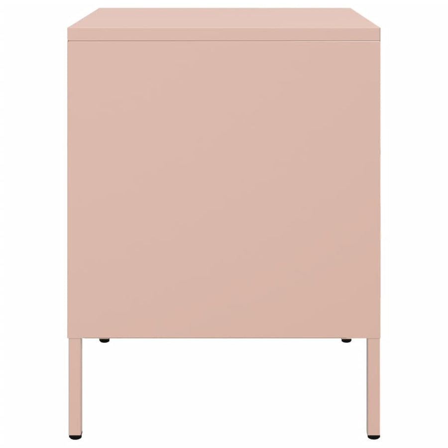 Nachtkastjes 2 st 36x39x50,5 cm koudgewalst staal roze