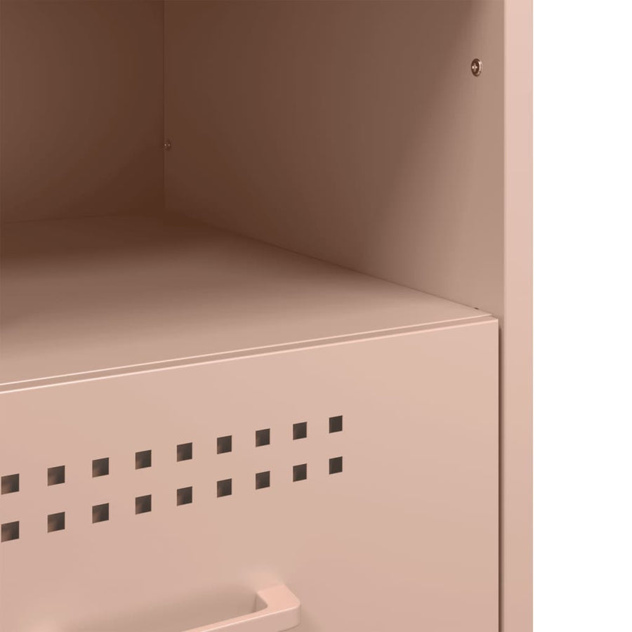 Nachtkastjes 2 st 36x39x50,5 cm koudgewalst staal roze