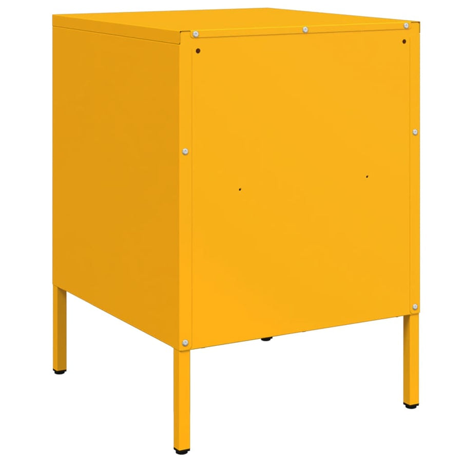 Nachtkastjes 2 st 36x39x50,5 cm koudgewalst staal mosterdgeel