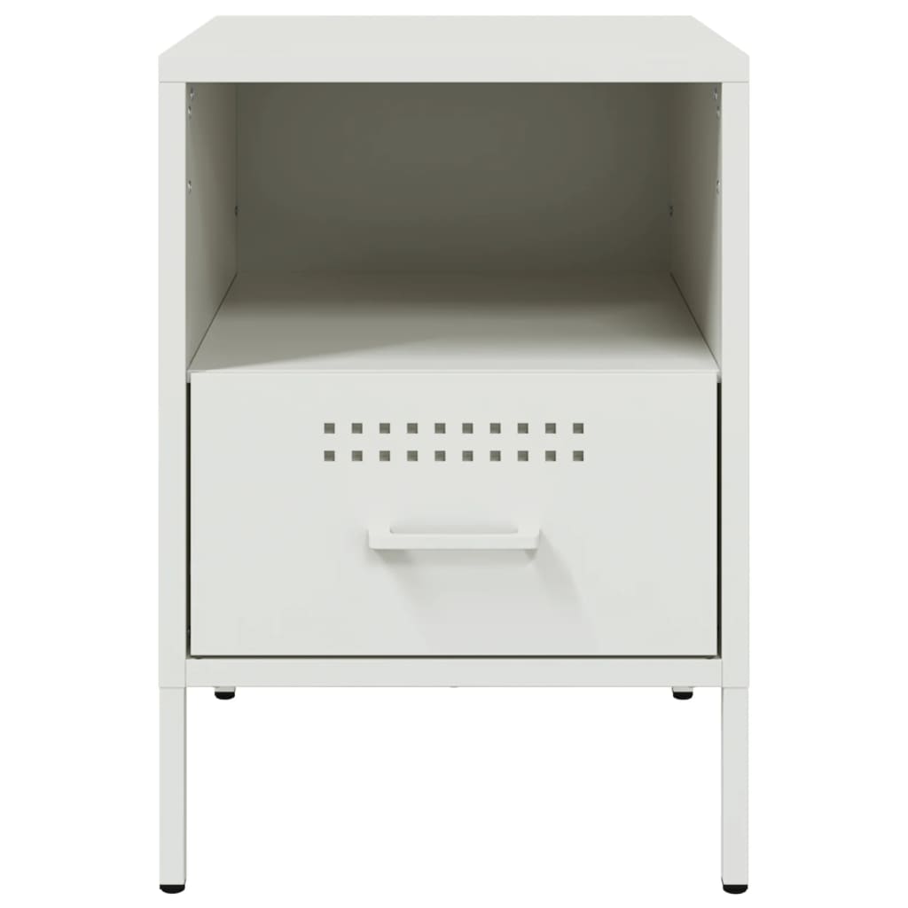 Nachtkastjes 2 st 36x39x50,5 cm koudgewalst staal wit