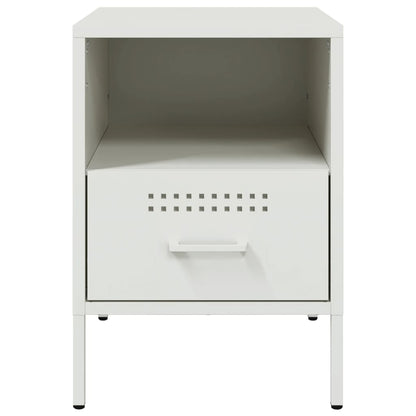 Nachtkastjes 2 st 36x39x50,5 cm koudgewalst staal wit