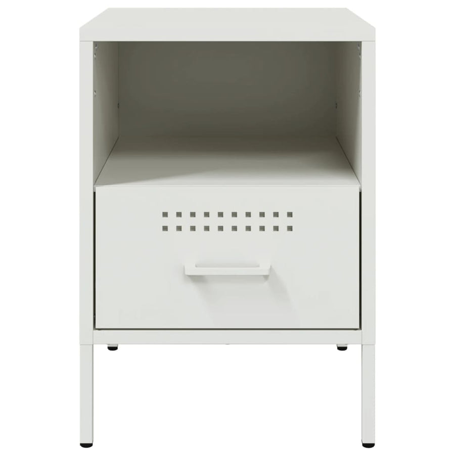 Nachtkastjes 2 st 36x39x50,5 cm koudgewalst staal wit