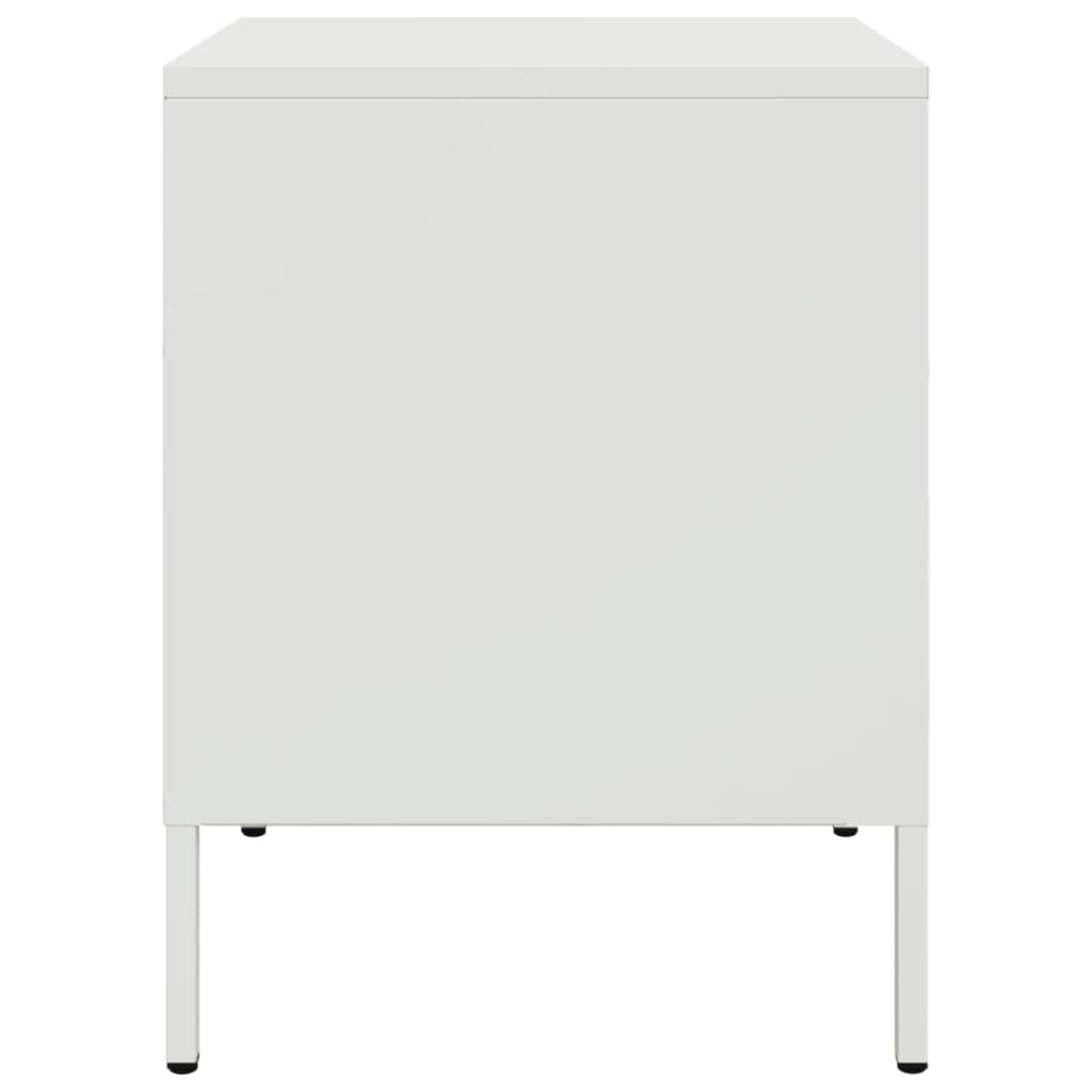 Nachtkastjes 2 st 36x39x50,5 cm koudgewalst staal wit