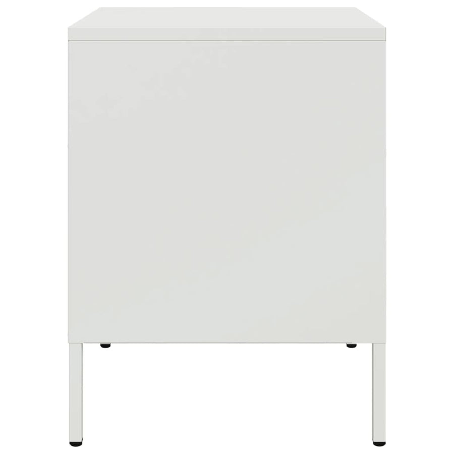 Nachtkastjes 2 st 36x39x50,5 cm koudgewalst staal wit