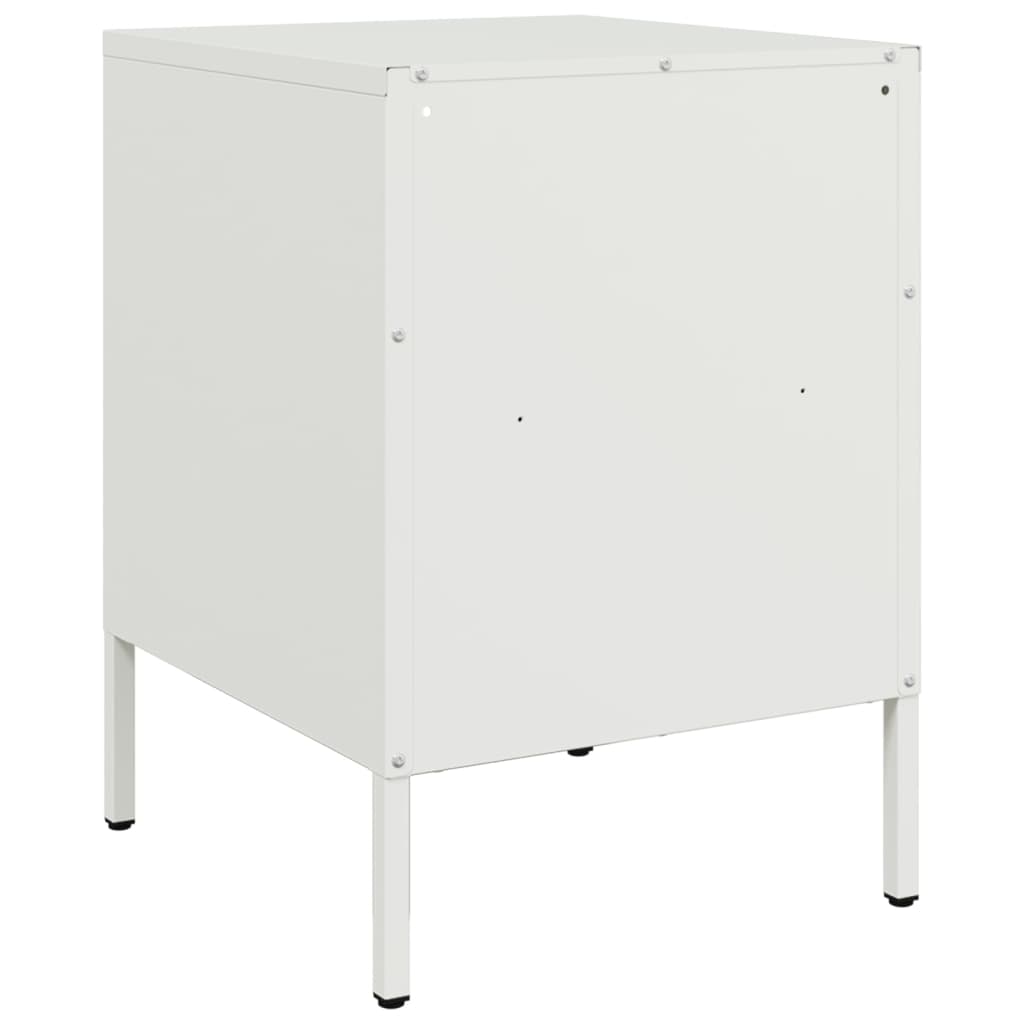 Nachtkastjes 2 st 36x39x50,5 cm koudgewalst staal wit