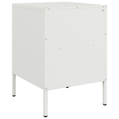 Nachtkastjes 2 st 36x39x50,5 cm koudgewalst staal wit