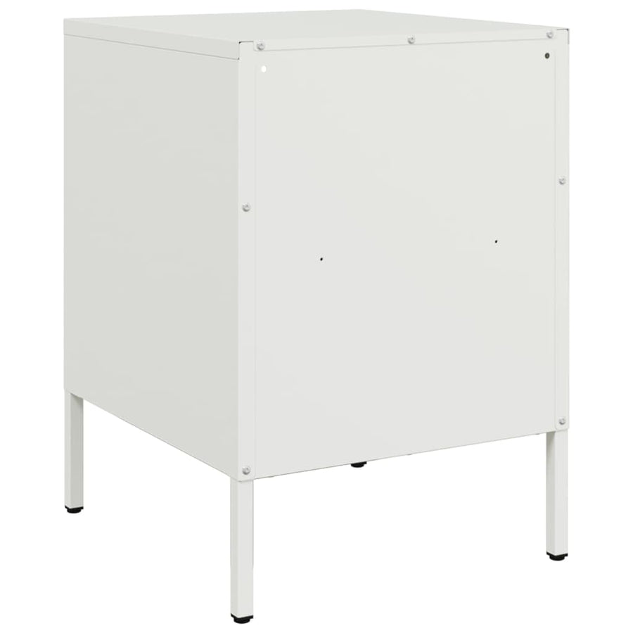 Nachtkastjes 2 st 36x39x50,5 cm koudgewalst staal wit
