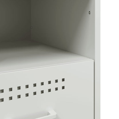 Nachtkastjes 2 st 36x39x50,5 cm koudgewalst staal wit