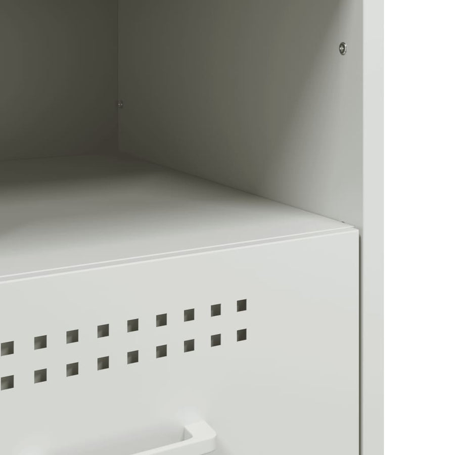 Nachtkastjes 2 st 36x39x50,5 cm koudgewalst staal wit