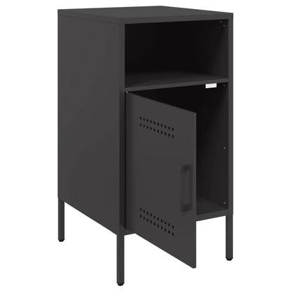 Nachtkastjes 2 st 36x39x68 cm koudgewalst staal zwart