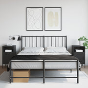 Nachtkastjes 2 st 36x39x68 cm staal zwart muurmontage