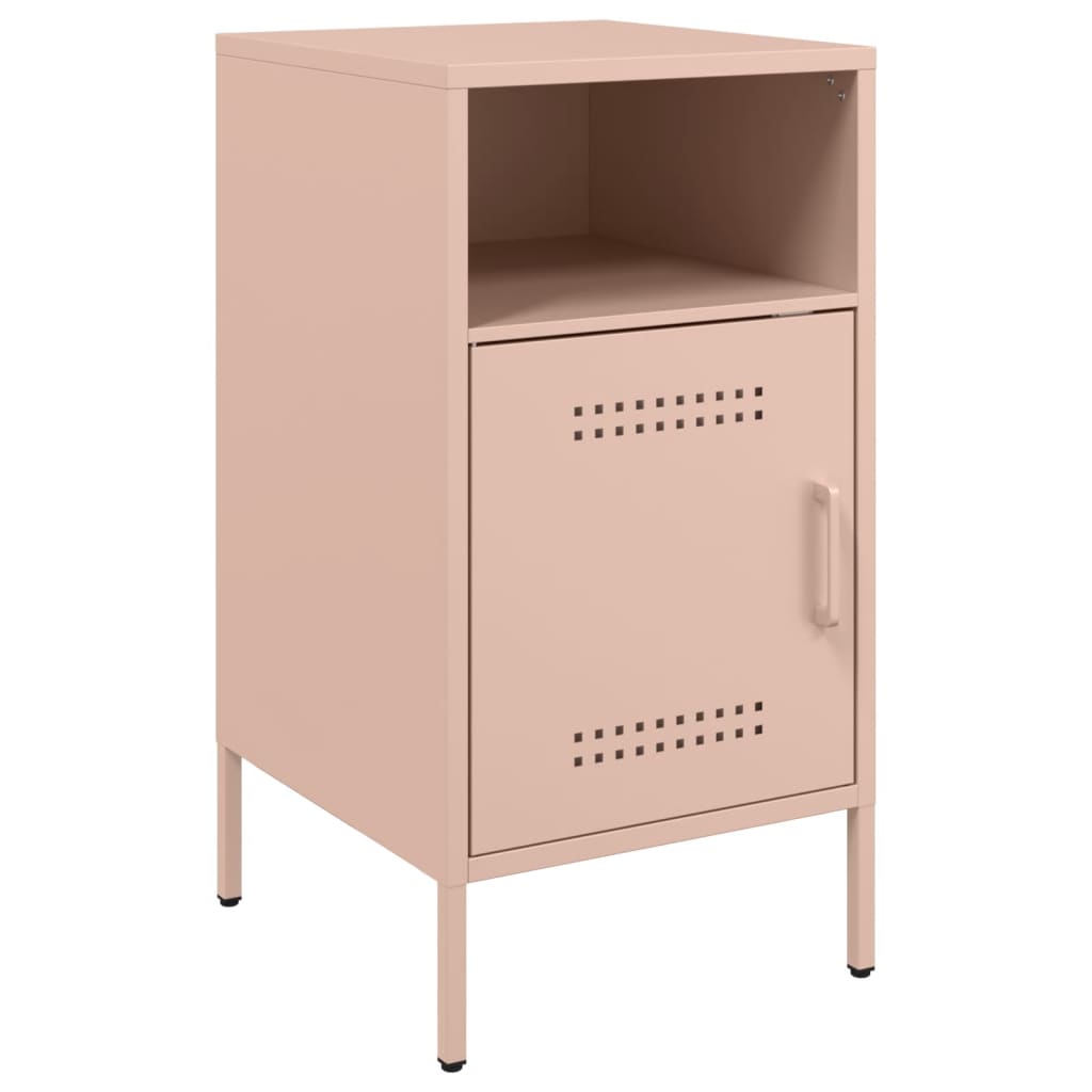 Nachtkastjes 2 st 36x39x68 cm koudgewalst staal roze