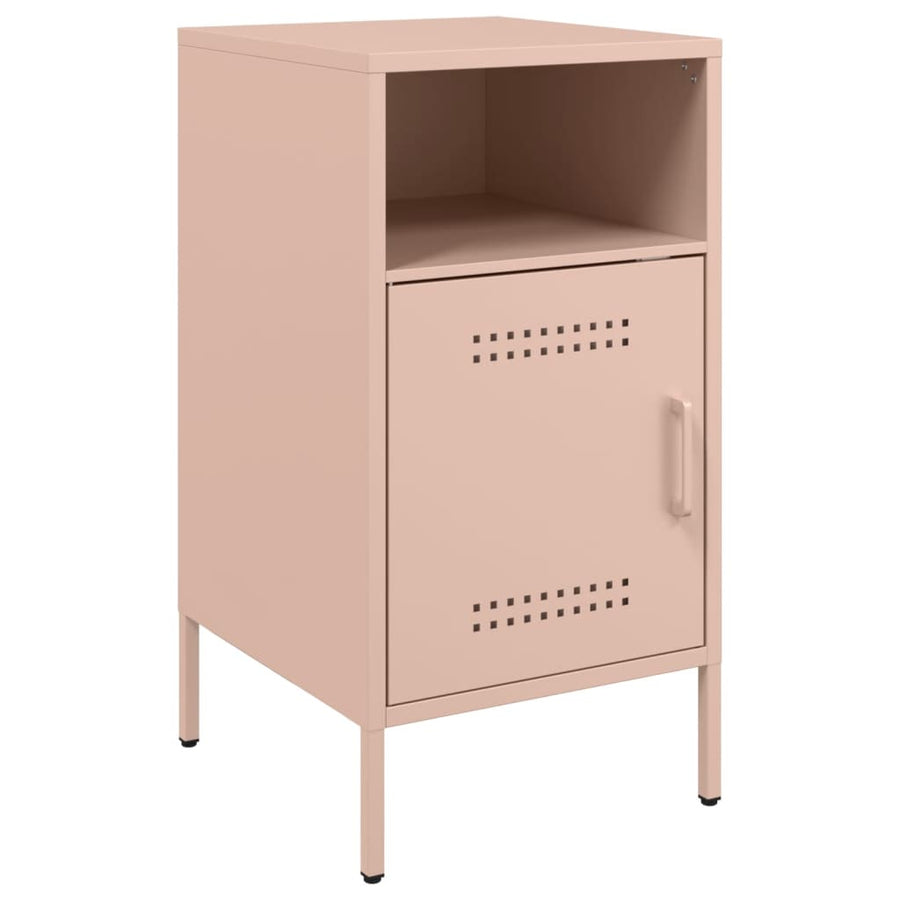 Nachtkastjes 2 st 36x39x68 cm koudgewalst staal roze