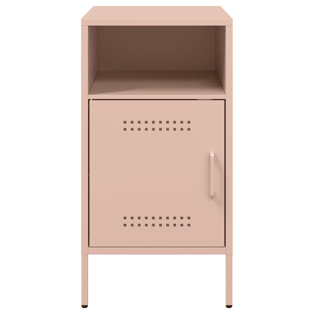 Nachtkastjes 2 st 36x39x68 cm koudgewalst staal roze