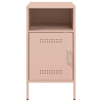 Nachtkastjes 2 st 36x39x68 cm koudgewalst staal roze