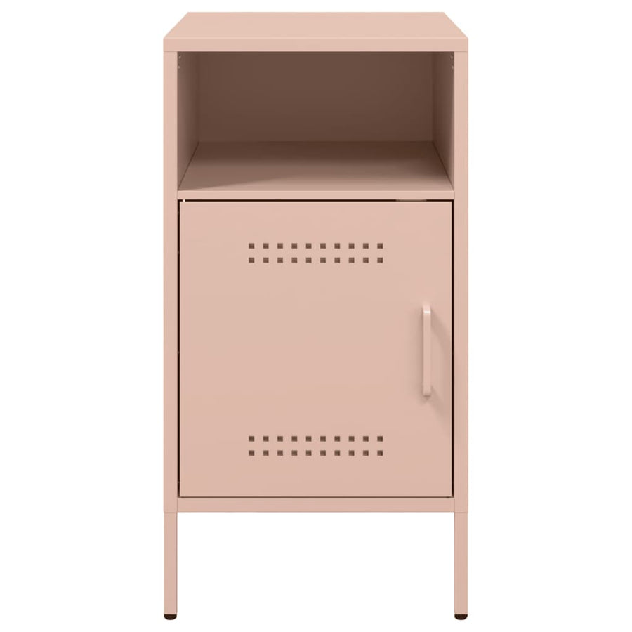 Nachtkastjes 2 st 36x39x68 cm koudgewalst staal roze